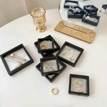 10pcs PE Film Storage Boxes, Transparent Floating Membrane Boxes For Jewelry Ring Pendant Accessories Storage, Anti-Oxidation