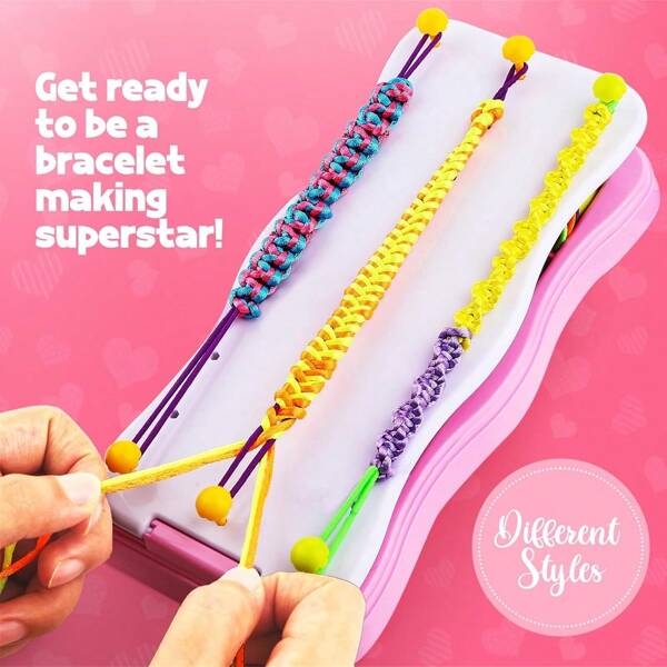 1 Pieza Conjunto de regalo de pulsera tejida a mano para niños, pulsera tejida a mano DIY para niñas, juguete educativo para hacer pulseras