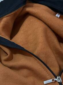 Baisica E Comfortable Men's Sweatshirt With Zipper - Rust Brown - View 3