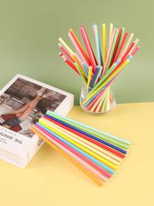 1pc/25pcs/50pcs/100pcs Single-Use Disposable Paper Straws, Straws, Suitable For Coffee Shops, Bubble Tea, And Beverages - Multicolor - View 7