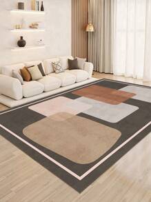 Minimalist & Fashionable Indoor Decoration Carpet, Short Pile Velvet Material Indoor Rug For Living Room, Sofa, Bedroom, Bedside Anti-Slip Mat, Dining Room, Kitchen, Office Chair Pad, Entryway Mat, Outdoor Picnic Blanket, Baby Crawling Soft Carpet, Outdoor Camping Mat