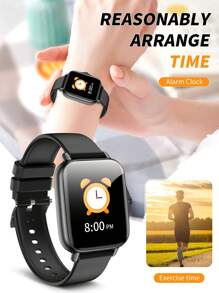 New Hot 1pc Unisex Silicone Band Smart Watch, With Call Function, Pedometer, Calorie Counter, Alarm, Message Notification, 1.44 Inch Full Screen Touch, Suitable For Smartphones, Perfect Gift For Festivals And Celebrations
