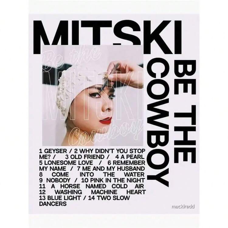 1 件流行摇滚歌手 Mitski 海报音乐专辑封面 Laurel BE The Cowboy 帆布印刷墙壁艺术壁画家居房间装饰可选框架 - 彩色 - 查看 133