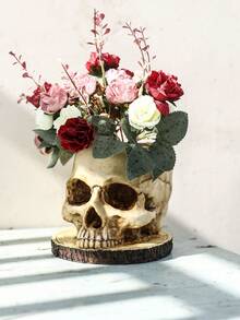 Maceta/Recipiente para caramelos con diseño de cráneo gótico para Día de Muertos y Halloween - Decoración duradera y versátil para interiores y exteriores - Multicolor - Ver 8