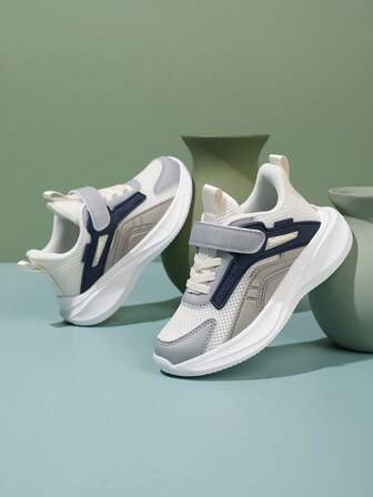 1 Pair Spring/Summer Hook And Loop Children's Sports Shoes, Suitable For Boys, Girls, Kids, Teenagers, Casual Sneakers, Loafers, Suitable For All Seasons