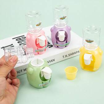 1pc/2pcs Mini Pretend Play Water Dispenser Toy, Colorful Macaron Beverage Machine With Pressing Water Function, Random Delivery