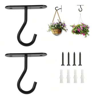 1/2st takkrokar för att hänga växter, hängare för växtkrukor inomhus och utomhus, väggkrok för planteringar, blomsterkorg, vindspel, lyktor, ljus, fågelmatare, heminredning