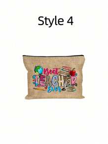 Bolsa de maquiagem para presente de agradecimento a professores com estampa "Professor", porta-moedas para professores, bolsa de maquiagem, forrada, sem fecho - perfeita para educadores e funcionários da escola, presente de agradecimento a professores, acessório moderno e casual, adequada para passeios, férias, deslocamento diário, bolsa de maquiagem, presente de aniversário para mãe, amigos