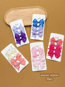 20pcs Colorful Bowknot Hair Clips, Cute Hair Accessories For Girls, Random Color - Multicolor - View 1