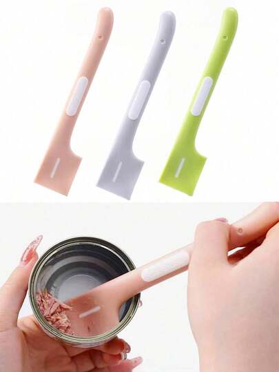 1pc Random Color Pet Can Spoon, Long Handled Spoon For Dog And Cat Food Mixing, Can Opener Spoon