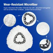 Home Times 2/3/4/5 Pack Cotton Blend Mop Replacement Heads, Compatible With O-Cedar/Viled EasyWring Spin Mop, Washable Microfiber Spin Head Refills For Easy Cleaning, Kitchen Use - White - View 6