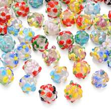 3pcs Floral Glass Beads - With 3D Flower Surface, DIY Jewelry Making Accessories, Suitable For Bracelets, Necklaces, Earrings, Keychains, Phone Straps, And Craft Projects
