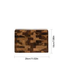 1 pieza Tabla de cortar reversible de madera de acacia, imprescindible en la cocina, tabla de cortar de madera natural saludable con asas, tabla de cortar de madera duradera para carne, verduras y frutas, regalo de cocina