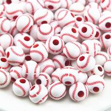 30 件异想天开的棒球珠，用于珠宝制作 - 简单、可爱的风格 DIY 珠子，可用于手链、项链、饰物、手机包链、吊坠、手工工艺品用品 - 非常适合创意珠宝设计师