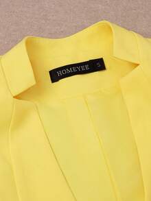 HOMEYEE 女式 V 领泡泡袖复古优雅夏季休闲西装外套