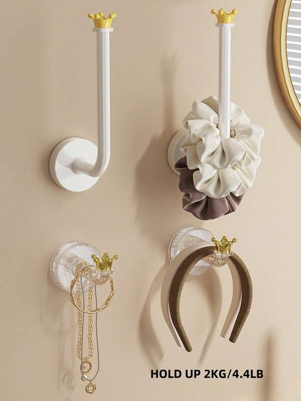 1pc Crown Headband Storage Rack, No-Drill Headband, Headband Rope For Bathroom Hair Accessories, Headband Hooks, Organizing Rack