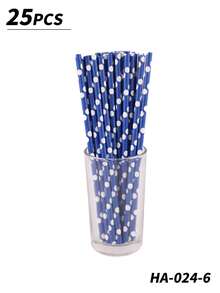 1 Packung mit 25/50/100 Stück Einweg-Papierstrohhalmen, mehrfarbiges Farbverlauf-Punktmuster, geeignet für Party, Restaurant, Desserts, Milchtee, Saft, DIY Dekorationen, Schulmaterial