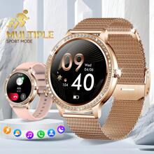CyberDyer Relógio inteligente feminino com 2 pulseiras (faz/atende chamadas), tela IPS de 1,32", rastreador de atividades físicas com ciclos menstruais, monitor de sono, modos esportivos, relógio inteligente moderno com vários mostradores para iOS e Android