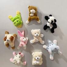 1 pieza Imán de nevera de peluche de conejo y panda. Animales de peluche. Pegatina magnética. Pizarra magnética. Decoración de dibujos animados. Imán de nevera