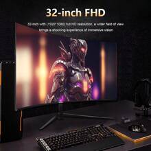 32-inch smart monitor, 180Hz high refresh rate gaming monitor, 1800R gaming curved display. It can be used as a gift and is suitable for office work, gaming, and daily life. With low latency, it brings a perfect gaming experience, making it ideal for PC gamers to play most major games on the market.