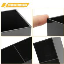 Acrylic Makeup Brush Holder With 3 Slots, Pen Holder Organizer For Desk, Office, Vanity