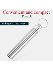 Set de 3/4/5/6/7/9 piezas de palillos de dientes de acero inoxidable con tubo portátil de almacenamiento, limpiador dental de metal para el cuidado y limpieza oral de los dientes