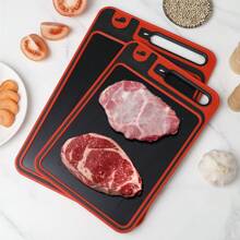 1pc Small/Large Reversible Multifunctional Cutting Board, PP Aluminum Alloy Kitchen Cutting Board, Stainless Steel Chopping Board, Kitchenware For Cutting Fruits & Meats, Outdoor Cutting Board