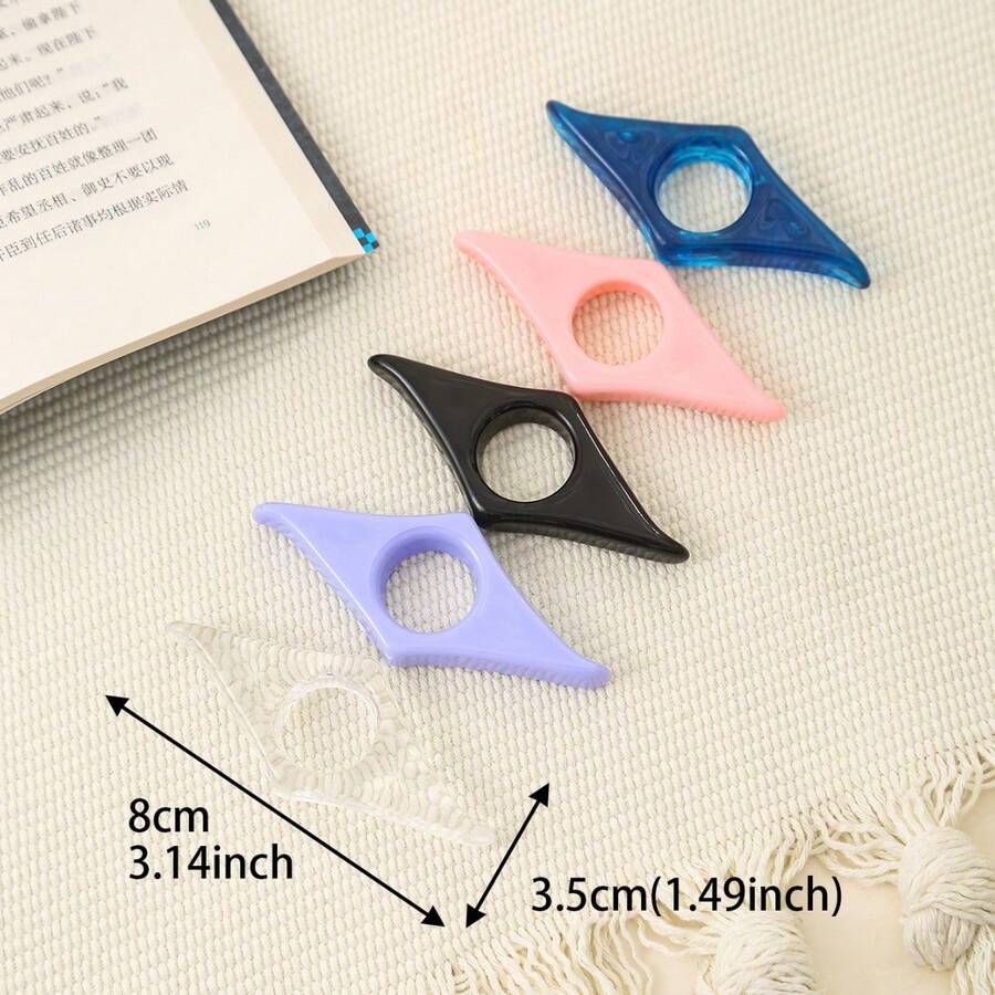 1pc Acrylic Thumb Book Stand, Thumb Bookmark Reading Accessory, Portable Book Page Clamp, One-Handed Reading Lover Book Accessories School Supplies, Back To School - Multicolor - View 1