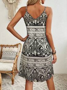 Women's Strappy Summer Dress,Simple Sleeveless All-Over Sundress, Beach V-Neck Dress For Summer Clothes,Casual Summer Outfits For Women,Slip Dress Vacation Outfits Women