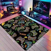 1pc Creative Game Controller Printed High Rebound Absorbent Anti-Slip Rug, Used For Gaming Room, Bedroom, Living Room Decoration - Multicolor - View 8