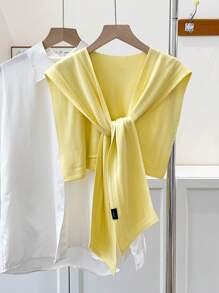 1pc Women's Plain Color Oblique Shawl, Suitable For Everyday Wear