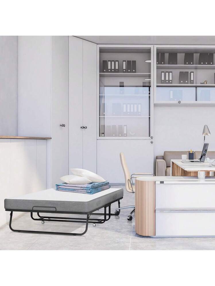 Letto pieghevole per ospiti 90x200cm con materasso + 4 ruote, portata