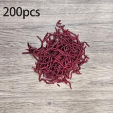 50/100/200/300 pièces d'appâts de pêche souples sous forme de vers - leurres en plastique en forme de grubs rouges avec un design réaliste de vers et une odeur attrayante pour les poissons