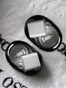 5pcs/2pcs/1pc Portable Mini Transparent Zipper Storage Bags, Compact Multifunctional Organizer, Earphone & Charger Case With Keychain, Transparent Travel Accessory Pouch