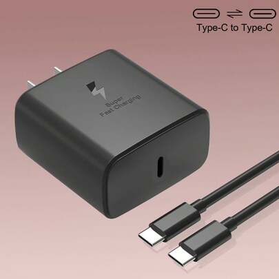 4FT Extended Type C Cable Paired With Super Fast USB - C Charger, Compatible With All Fast Charging Devices Suitable For Office, Dorm, And Home Adapter
