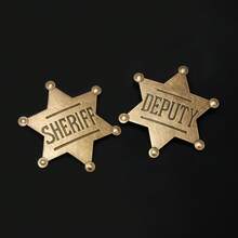 1pc Metal Sheriff & Deputy Badges In Gold And Silver Colors - Vintage - Style Star - Shaped Badges For Cosplay & Collection School Office Accessories Shirts Jacket Jewelry Christmas Halloween Clothes Pin Funny Cute Teacher Gifts - Multicolor - View 5