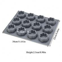 1 件硅胶花卉甜点烘焙模具，玫瑰、贝壳、月亮形迷你蛋糕、巧克力、布丁、慕斯模具、DIY 手工皂、蜡烛、树脂铸造模具
