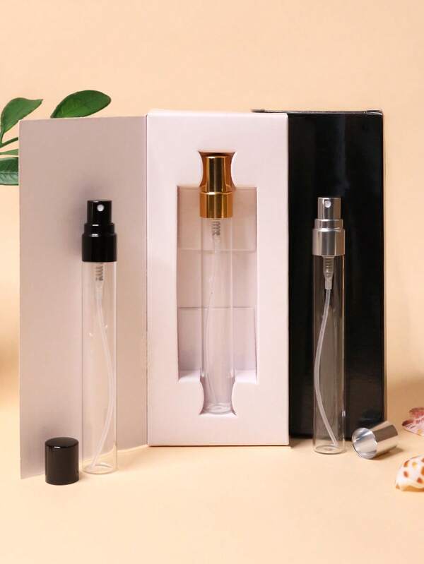 0,34 oz, Confezione da 15 pezzi, Flaconi spray in vetro trasparente con ugello in alluminio, Fornito con una bella confezione regalo, Bottiglie vuote riempibili.