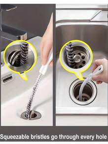 1/3/5pcs Kitchen Sink Drain Hair Remover Tools, Flexible Handheld Drain Cleaning Hooks For Home Plumbing Clogged Pipes