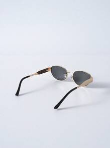 Tropiscape Gafas de moda ovaladas vintage para mujeres y hombres, con montura metálica pequeña. para damas con vibras de vacaciones, relajación en la playa, otoño, Navidad e invierno. Regalo de Navidad.