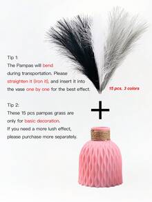 1pc Faux Silk Flower Bouquet Home Decor, Pink Floral With Green Leaves, Suitable For Wedding, Birthday, Anniversary Party, Dining Table, Living Room, Bedroom Decoration, Glass Vase - Pink - View 15