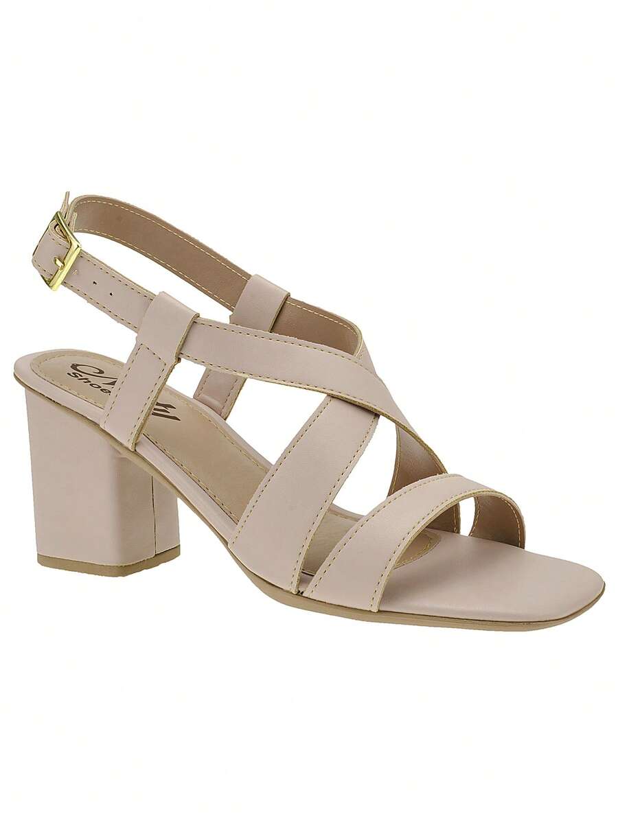 Formal Sandals High Heel Block Thick Comfortable Party Fashion Elegant Large Size - 裸體 - 查看 1