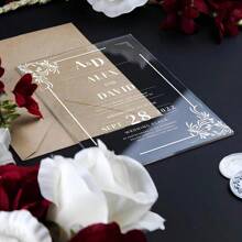 1pc Custom Acrylic Wedding Invitation, Personalized Wedding Invitation, Party Invitation, Adult Event Invitation, Sweet 16 Invitation