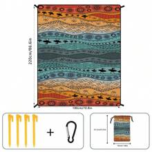 Alfombra de playa bohemia, de secado rápido, impermeable y a prueba de humedad, esterilla para picnic al aire libre, manta de camping