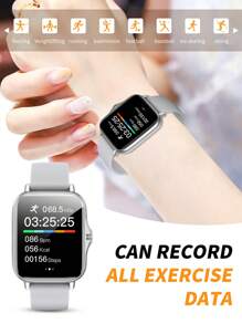 New Hot 1pc Unisex Silicone Band Smart Watch, With Call Function, Pedometer, Calorie Counter, Alarm, Message Notification, 1.44 Inch Full Screen Touch, Suitable For Smartphones, Perfect Gift For Festivals And Celebrations
