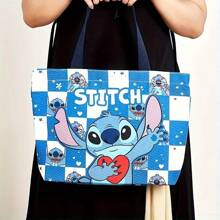 Disney 1pc Disney Official Authorized Large Capacity Canvas Tote Bag, Fixed Shoulder Strap, Wide Opening Design, Suitable For Daily Use, Large Storage Capacity, School Supplies,Back To School