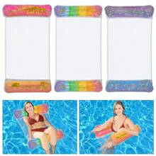 1pc Gradient Sequins Inflatable Double Tube Hammock, PVC Material Floating Water Chair Suitable For Summer Beach, Pool Party And Water Recreation - Multicolor - View 2