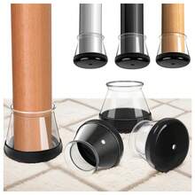 8/16/24 Stück runde Stuhlbein-Gleiter für Teppichböden, schwarze Möbelgleiter für Teppichböden, Kunststoff-Möbelgleiter, Tisch- und Stuhlbein-Abdeckungen, einfaches Gleiten und geräuschreduzierend für Zuhause und Büro