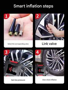 Factory High Quality Light Dual Cylinder Tyre Inflator Portable Mini Electric Air Pump 12v Car Air Conditioner Tyre Inflator - Multicolor - View 11