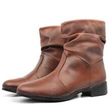 Women Mid-Calf Boots - Rỉ Nâu - Xem 4